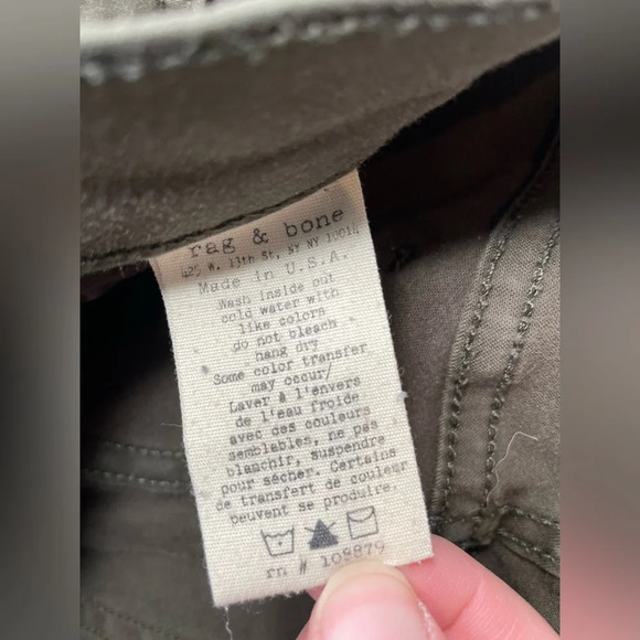 Rag and Bone Women's Army Green Legging Jeans Size 29 - Picture 5 of 12